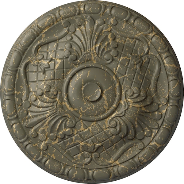Ekena Millwork Amelia Ceiling Medallion (Fits Canopies up to 4 1/8"), 15 3/4"OD x 5/8"P, Witch Hazel Crackle CM16AMWHC - main